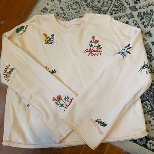 Madewell Embroidered Flower Sweatshirt